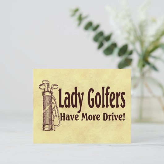 Lady Golfers Postkarte (Stehend Vorderseite)