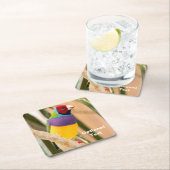 Lady Gouldian Finch Rechteckiger Pappuntersetzer (Vor Ort)