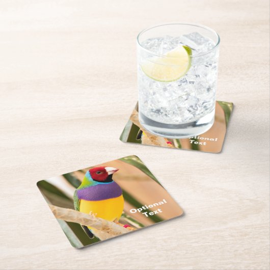 Lady Gouldian Finch Rechteckiger Pappuntersetzer (Vor Ort)