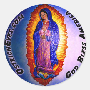 Lady Guadalupe Blessing Runder Aufkleber
