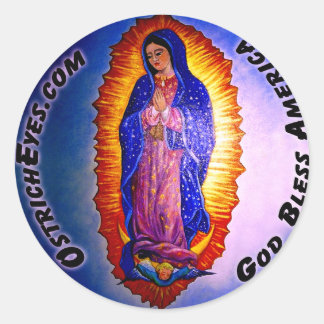 Lady Guadalupe Blessing Runder Aufkleber