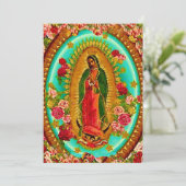 Lady Guadalupe Mexikanische St. Jungfrau Mary Einladung (Stehend Vorderseite)