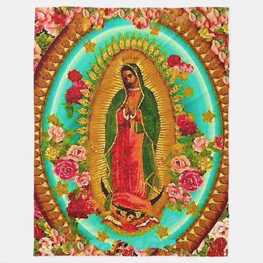 Lady Guadalupe Mexikanische St. Jungfrau Mary Fleecedecke (Vorderseite)