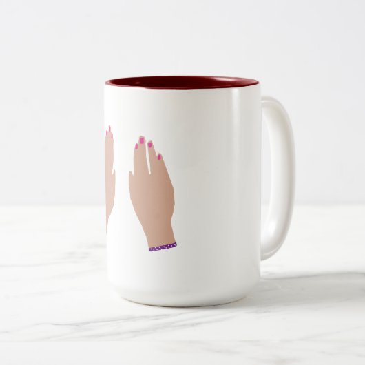 Lady Hands Zweifarbige Tasse (VorderseiteRechts)