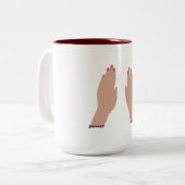Lady Hands Zweifarbige Tasse (Vorderseite Links)