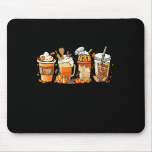 Lady Happy Fall Coffee Pumpkin Latte Erntedank Mousepad
