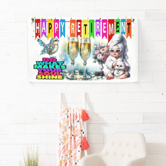 Lady HAPPY RETIREMENT BANNER (Insitu)