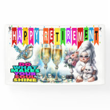 Lady HAPPY RETIREMENT BANNER