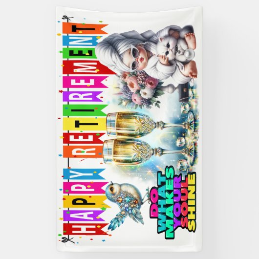 Lady HAPPY RETIREMENT BANNER (Vertikal)