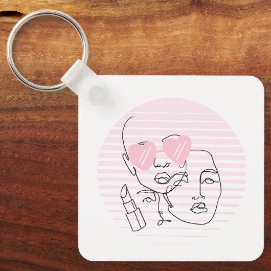 LADY HEAD LINE ART SCHLÜSSELANHÄNGER (Vorderseite)