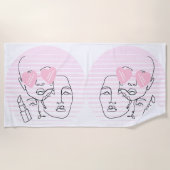 LADY HEAD LINE ART STRANDTUCH (Vorderseite)