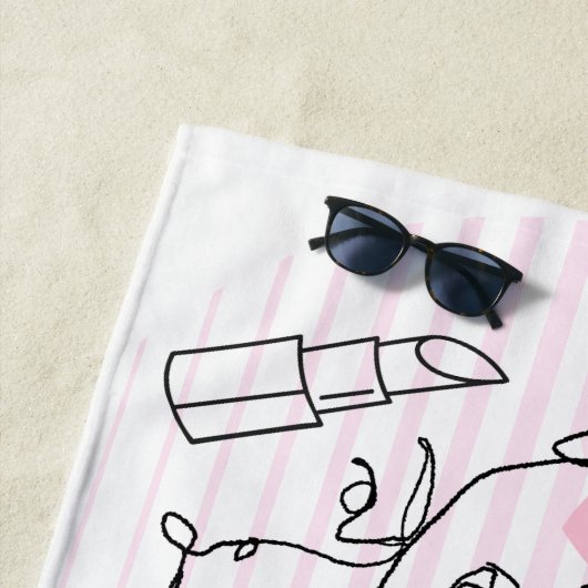 LADY HEAD LINE ART STRANDTUCH (Beispiel)