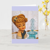 Lady Head Vase Blue Rose Parfüm Flaschenglam Karte (Gelbe Blume)