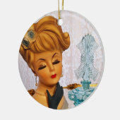 Lady Head Vase Blue Rose Parfüm Flaschenglam Keramik Ornament (Links)