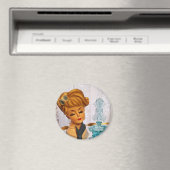 Lady Head Vase Blue Rose Parfüm Flaschenglam Magnet (In Situ (Geschirrspüler))