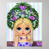 Lady Head Vase Liebe 1960er Blythe Blume Child Poster (Vorne)