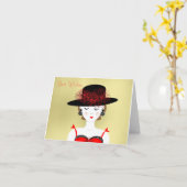 Lady Illustration Karte (Gelbe Blume)