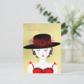 Lady Illustration Postkarte (Stehend Vorderseite)