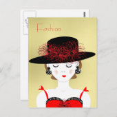 Lady Illustration Postkarte (Vorne/Hinten)