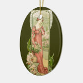 Lady im Gewächshaus Keramik Ornament (Links)