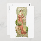 Lady im Gewächshaus Postkarte (Vorne/Hinten)