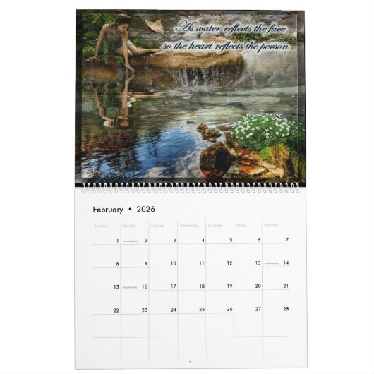 Lady im Wasser Kalender (Feb 2026)