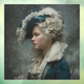 Lady im Winter Fensteraufkleber (Blatt 3)