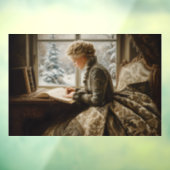 Lady im Winter Fensteraufkleber (Blatt 3)