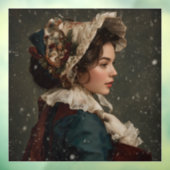 Lady im Winter Fensteraufkleber (Blatt 3)