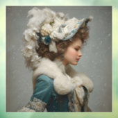 Lady im Winter Fensteraufkleber (Blatt 3)