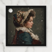 Lady im Winter Geschenkanhänger (Vorderseite)