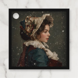 Lady im Winter Geschenkanhänger