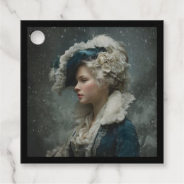 Lady im Winter Geschenkanhänger