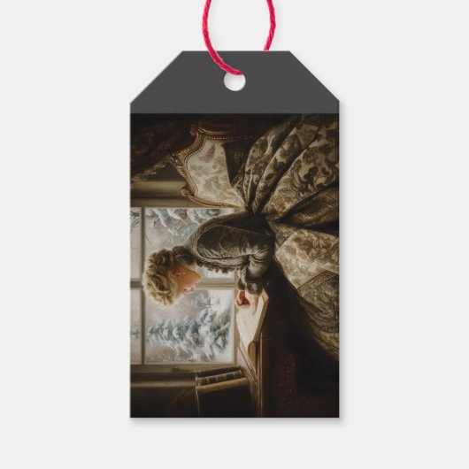 Lady im Winter Geschenkanhänger (Vorderseite)