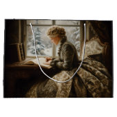 Lady im Winter Große Geschenktüte (Rückseite)