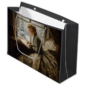 Lady im Winter Große Geschenktüte (Vorderseite Schrägansicht)