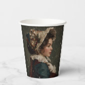 Lady im Winter Pappbecher (Rückseite)