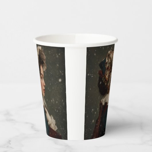 Lady im Winter Pappbecher (Links)