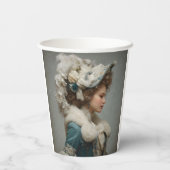 Lady im Winter Pappbecher (Rückseite)