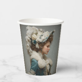 Lady im Winter Pappbecher