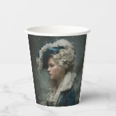 Lady im Winter Pappbecher (Vorderseite)