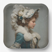 Lady im Winter Pappteller (Vorderseite)