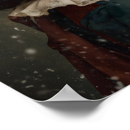 Lady im Winter Poster (Ecke)