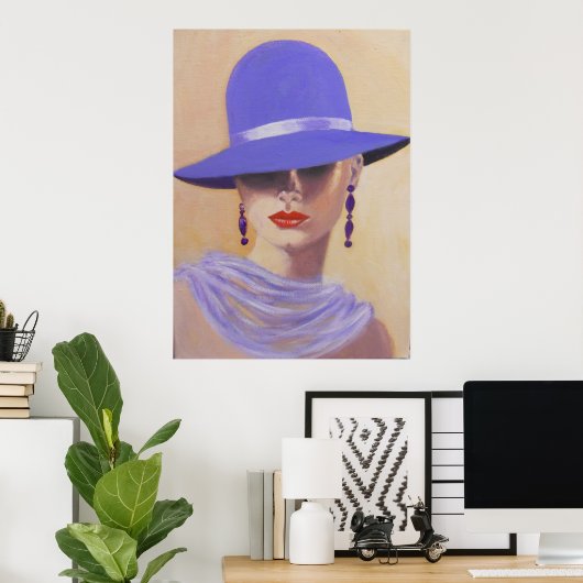 LADY IN A BLAUE HAT, POSTER (Heimbüro)