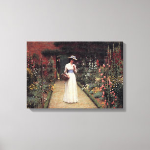 Lady in a Garden Painting by Leighton Leinwanddruck