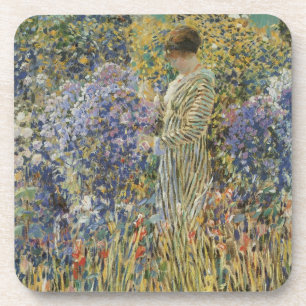 Lady in a Garden von Frederick Frieseke, Fine Art Getränkeuntersetzer
