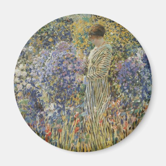 Lady in a Garden von Frederick Frieseke, Fine Art Magnet (Vorne)