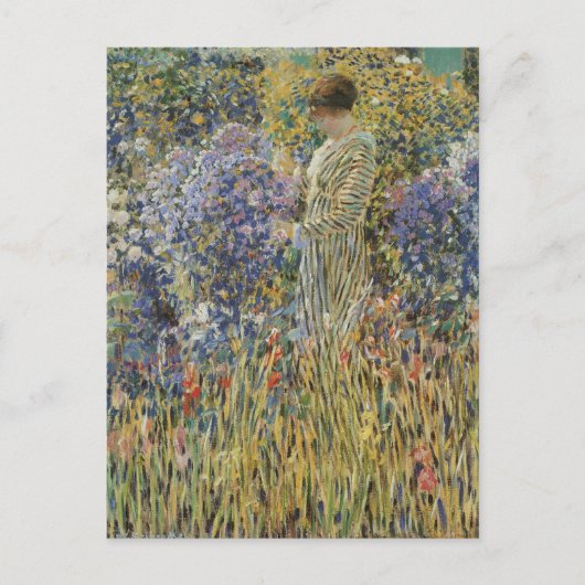Lady in a Garden von Frederick Frieseke, Fine Art Postkarte (Vorderseite)