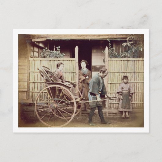 Lady in a Rickshaw, c.1890s (farbiges Foto) Postkarte (Vorderseite)
