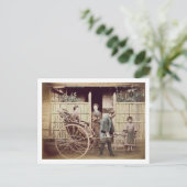 Lady in a Rickshaw, c.1890s (farbiges Foto) Postkarte (Stehend Vorderseite)